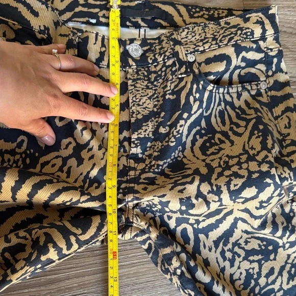 7 For All Mankind Leopard Print Ankle Skinny Jeans Size: 28 - Picture 5 of 8